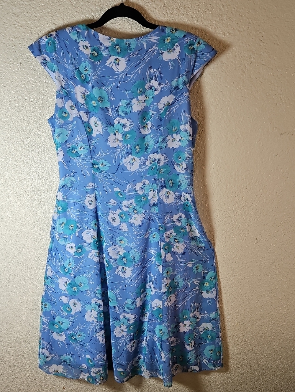 MENU Blue Floral Twist-Front A-Line Dress - Picture 5 of 6